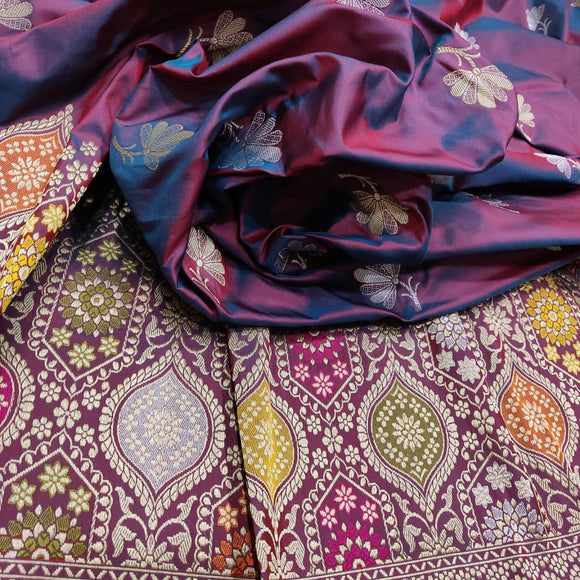 Lilan Katan silk handwoven kadwa sarees