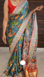 Kalamkari Gajji silk saree gottapatti saree