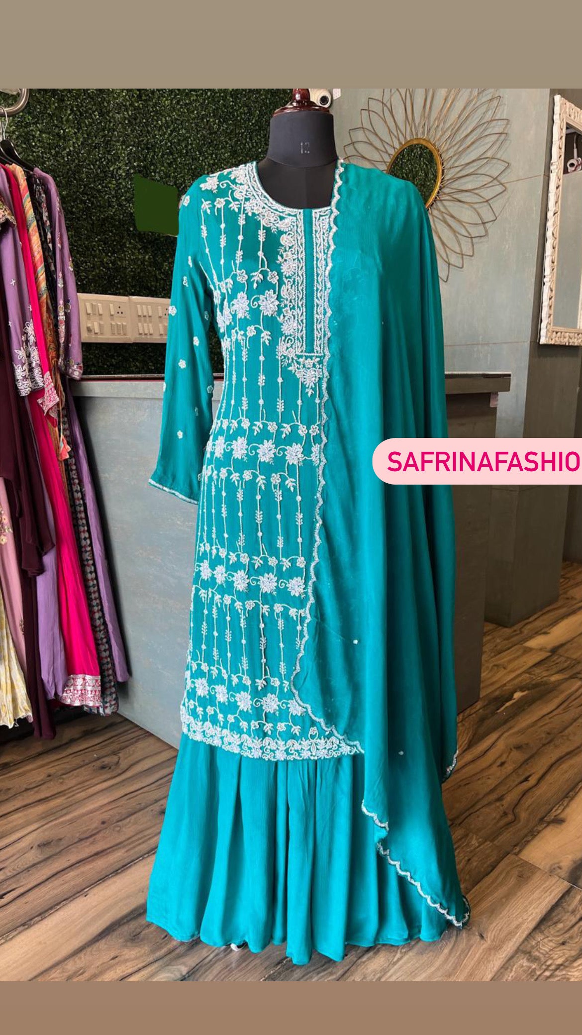 Turquoise women Dress Indian dress - Saffronfashionindia