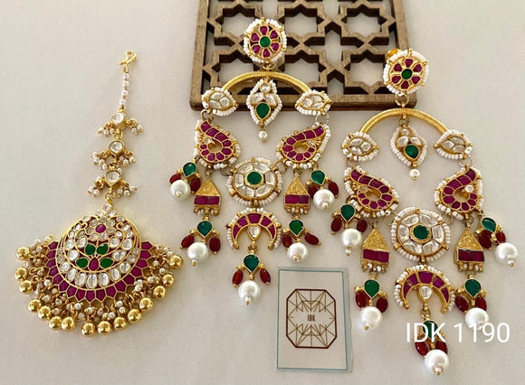 Kaveri Kundan tikka set Indian jewellery bridal jewelry