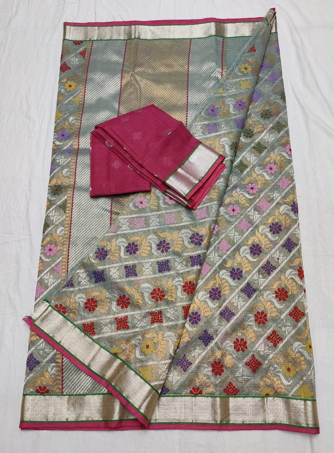 Kanzani zari Kota Indian saree - Saffronfashionindia