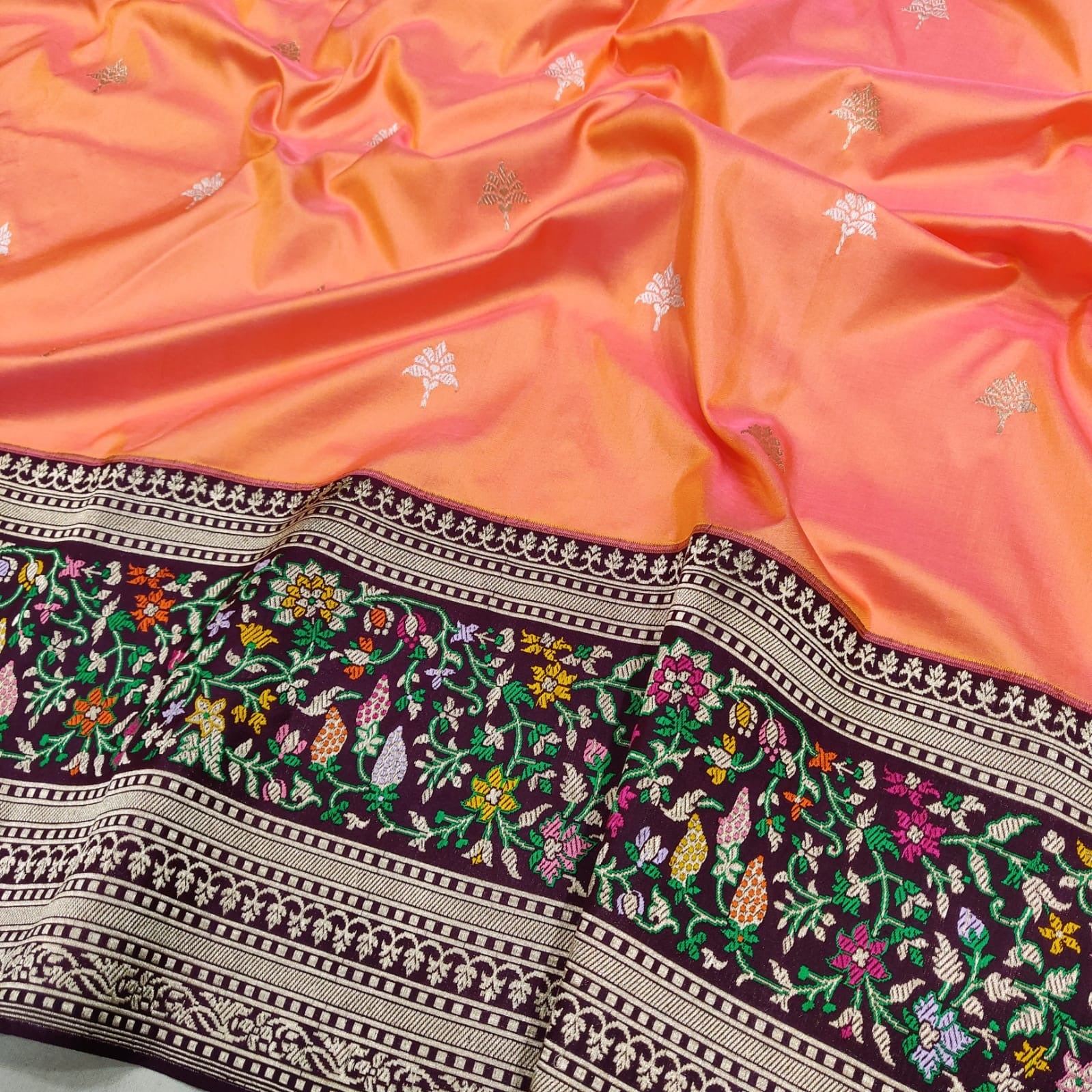 Zari katan handwoven kadwa saree silk sarees - Saffronfashionindia