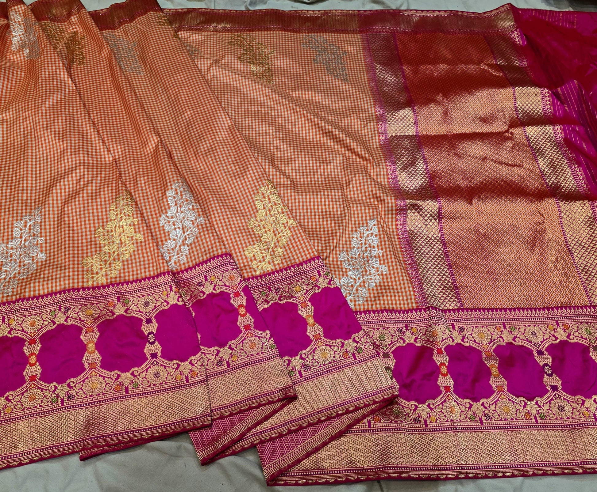 Vahisha Ektara saree Indian traditional sarees katan silk sari Saffronfashionindia