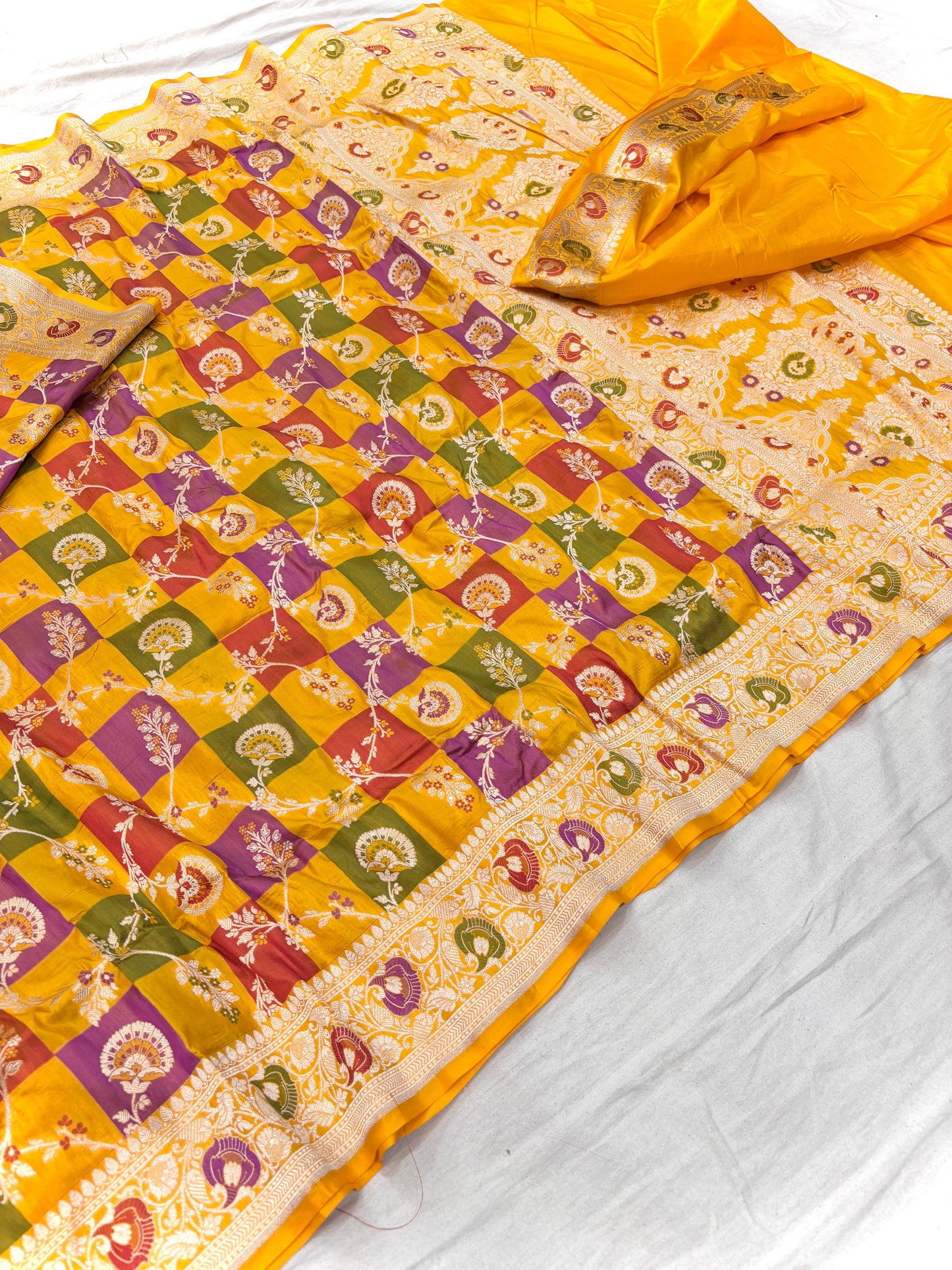 Handmade Banarsi saree rangers saree women sari blouse SaffronFashion