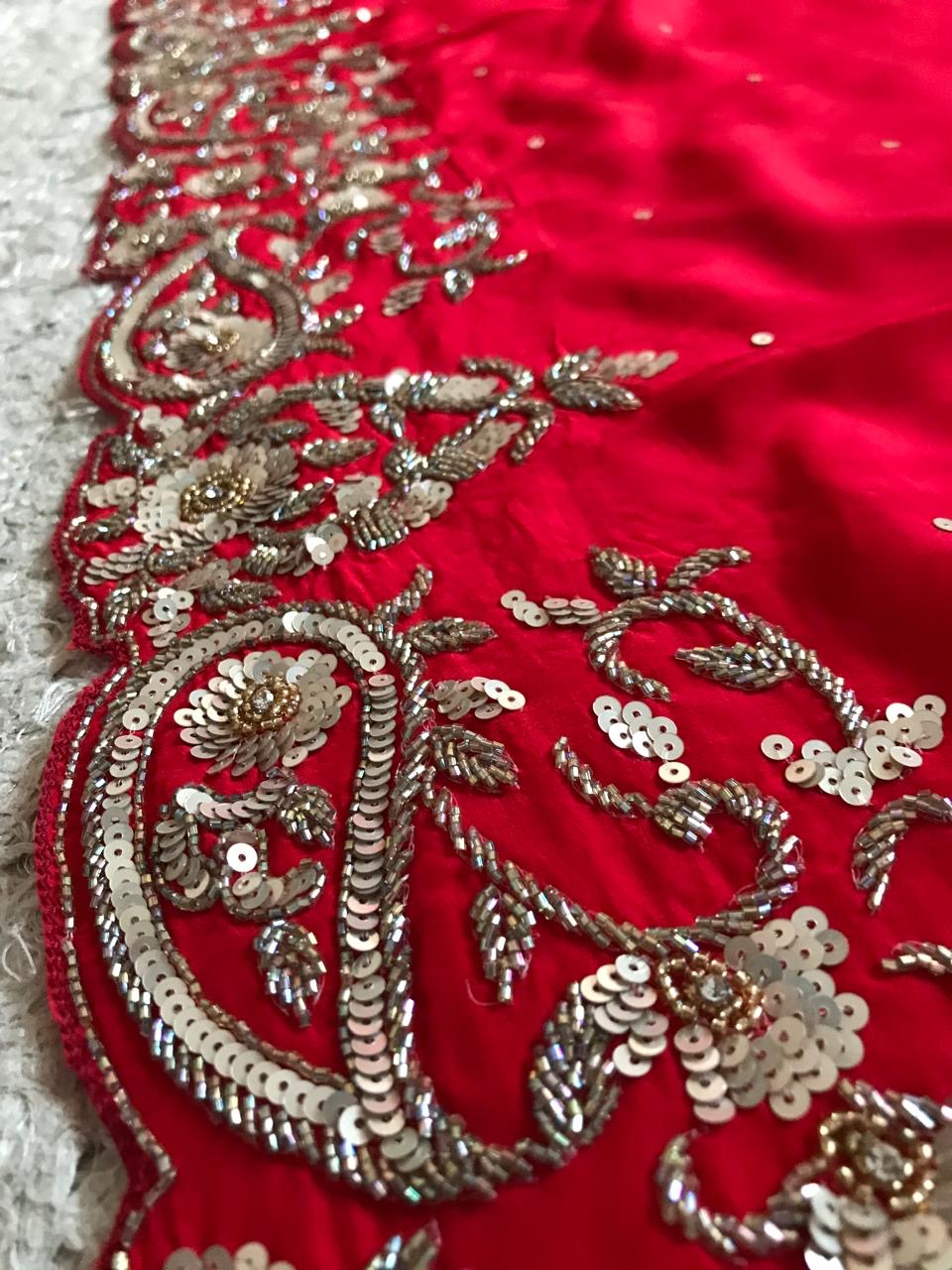 Ombre premium crepe silk saree luxury saree blouse SaffronFashion