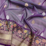 Purple kora handwoven kadwa sarees