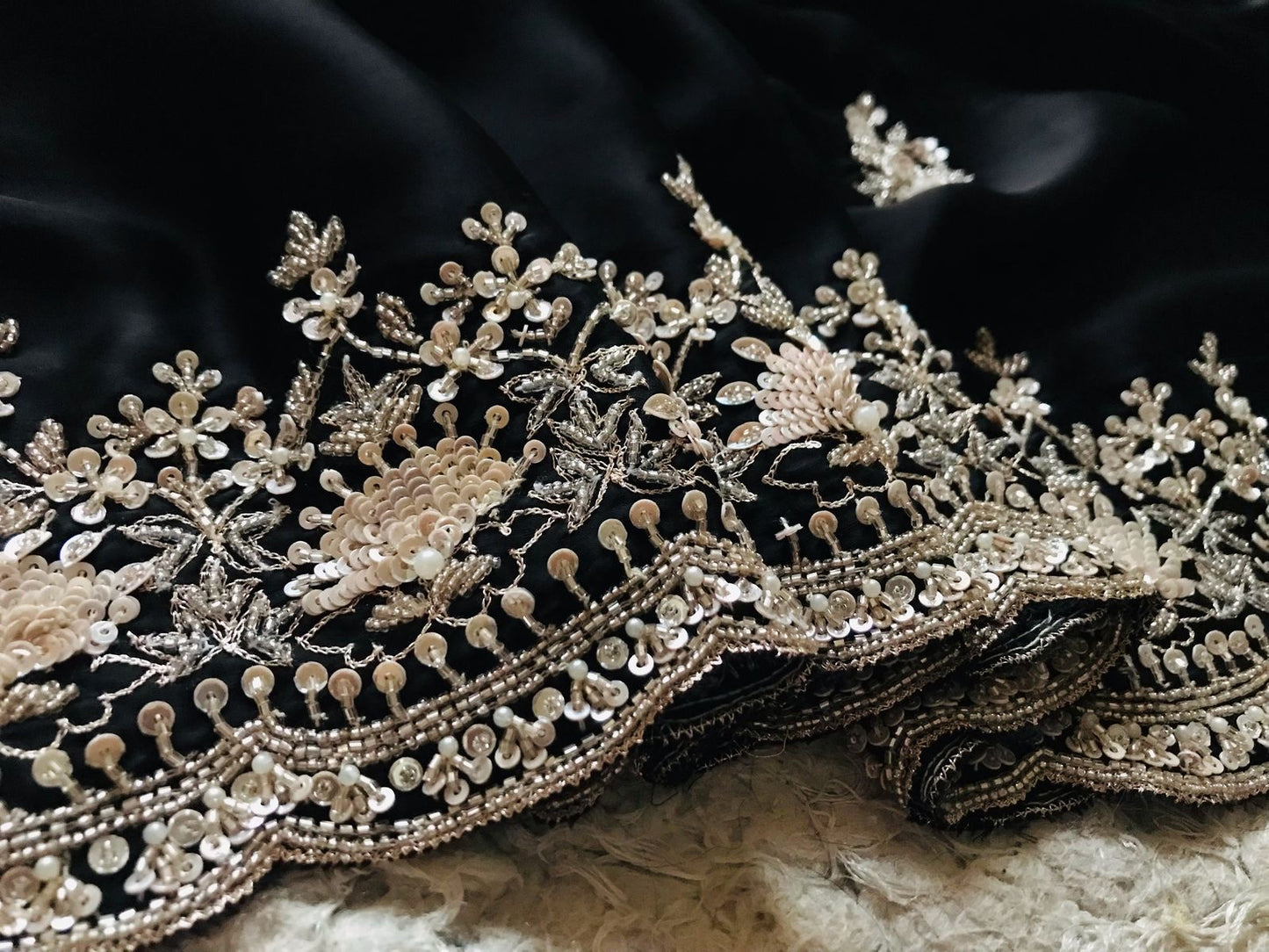 Black Sarin organza saree luxury saree Partywear sari Indian wedding sarees - Saffronfashionindia