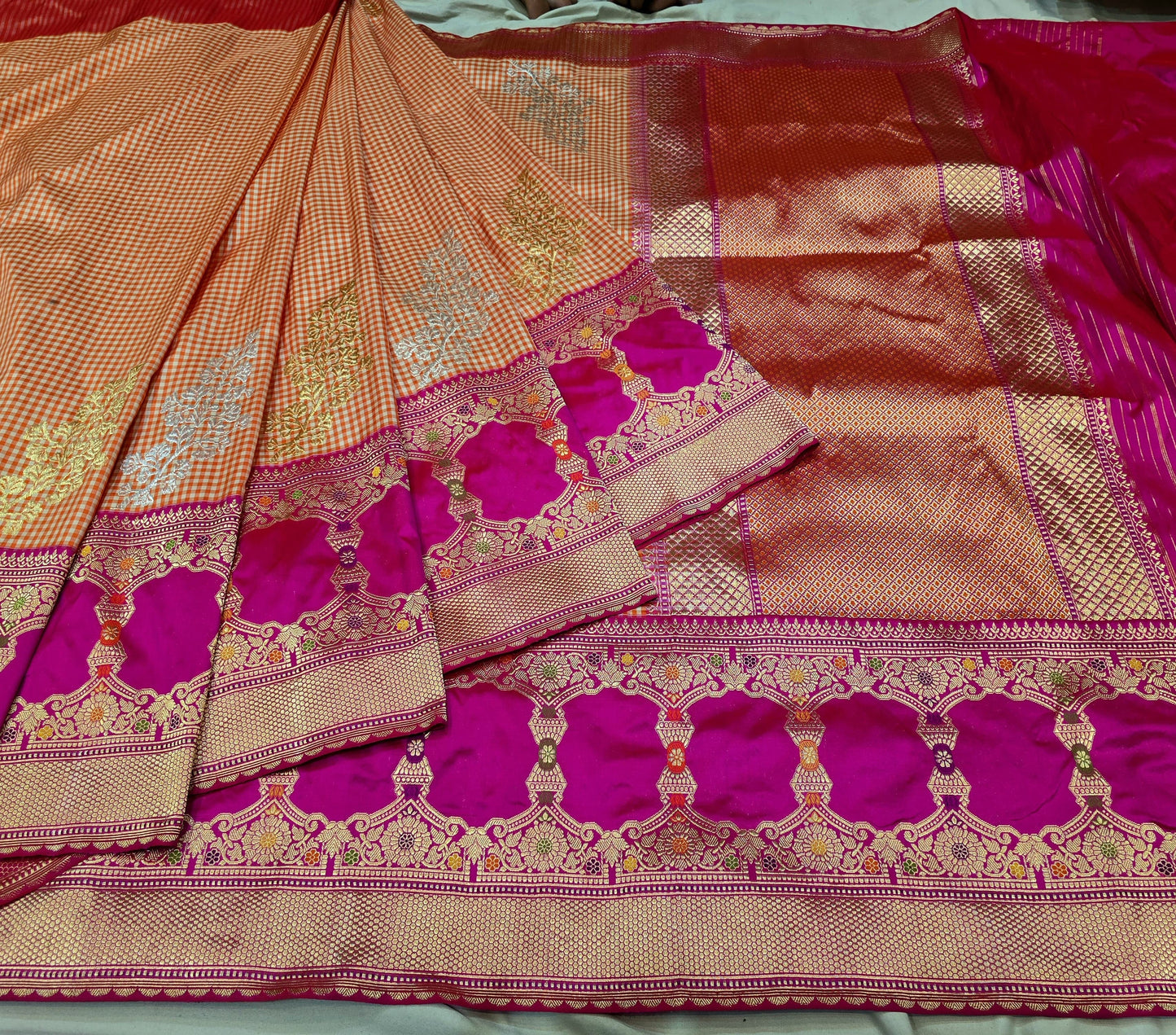 Vahisha Ektara saree Indian traditional sarees katan silk sari Saffronfashionindia