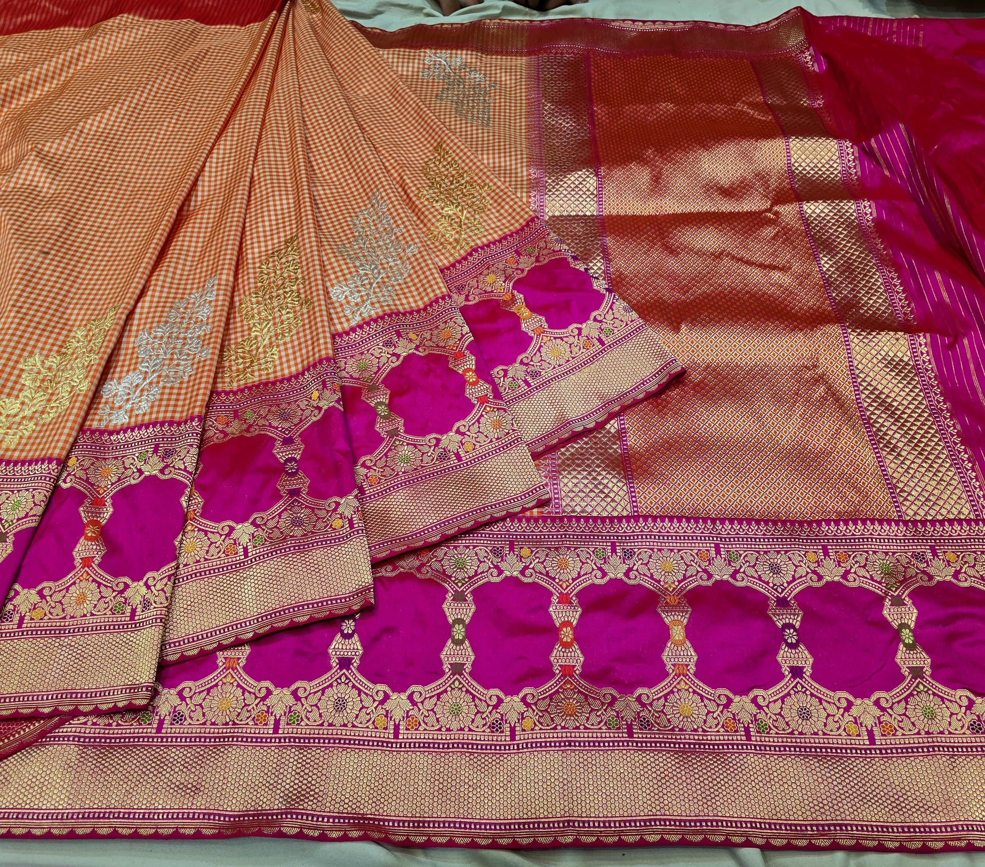 Vahisha Ektara saree Indian traditional sarees katan silk sari Saffronfashionindia