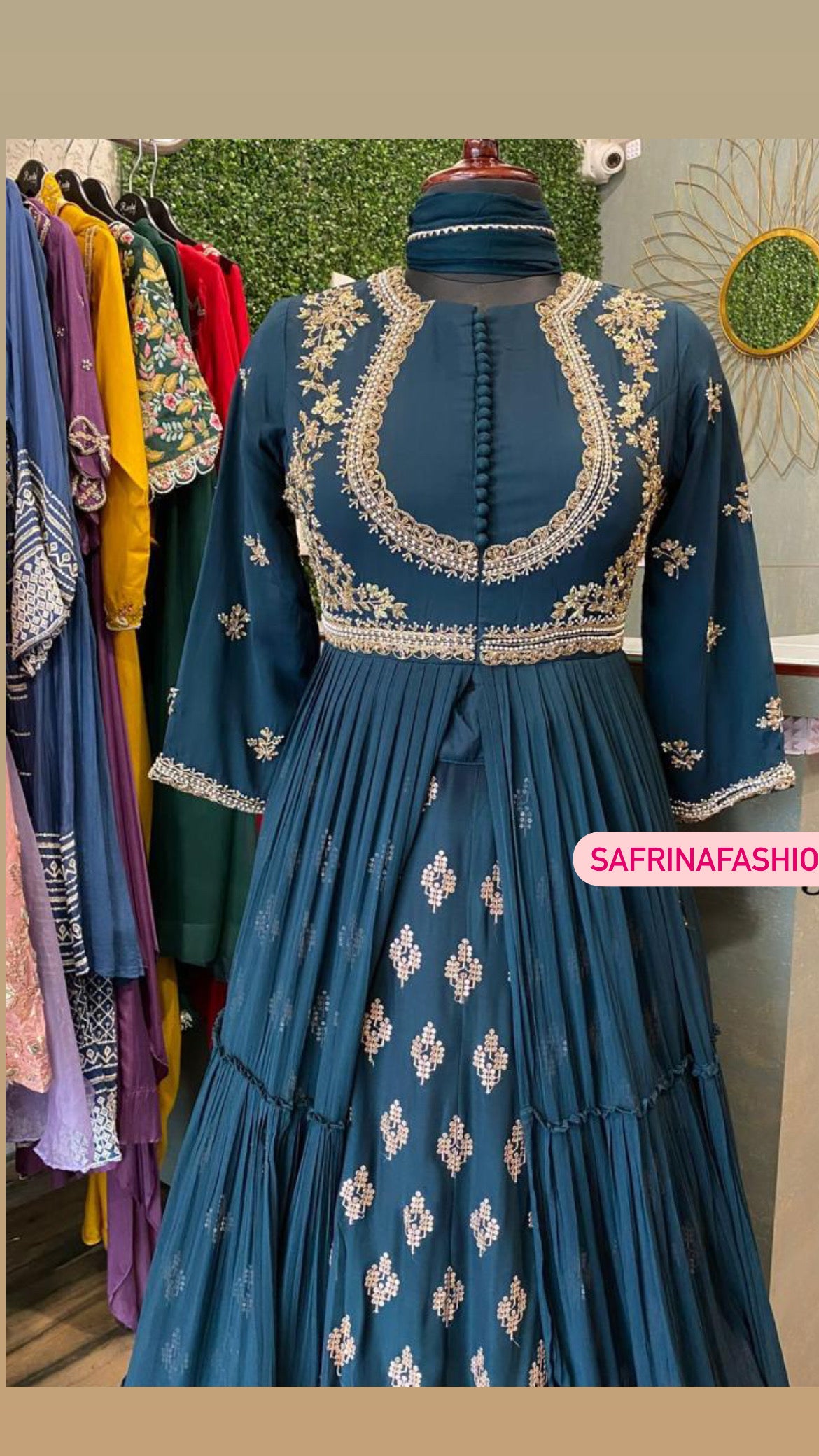 Blue indowestern dress Indian dress - Saffronfashionindia