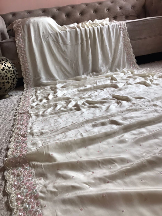 Cristmas Inspired luxury Crepe Silk Sarees - Saffronfashionindia