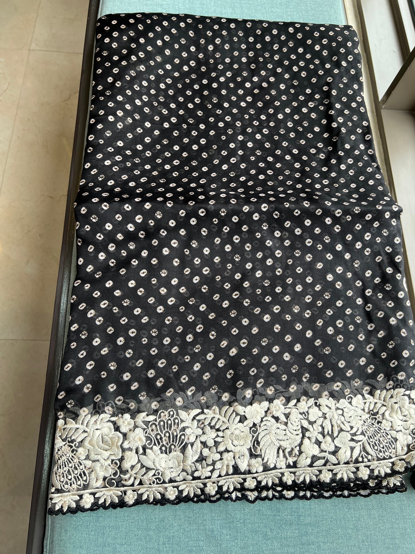 Black Organza Saree parsi inspired border saree blouse - Saffronfashionindia