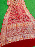 Red Banarsi dupatta meenakari dupatta Indian heritage dupatta SaffronFashion