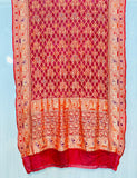 Red Banarsi dupatta meenakari dupatta Indian heritage dupatta SaffronFashion