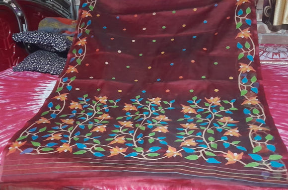 Malina jamdani saree/Women Tantuj Sari