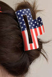 Dark Blue American Flag Print Hair Claw Clip