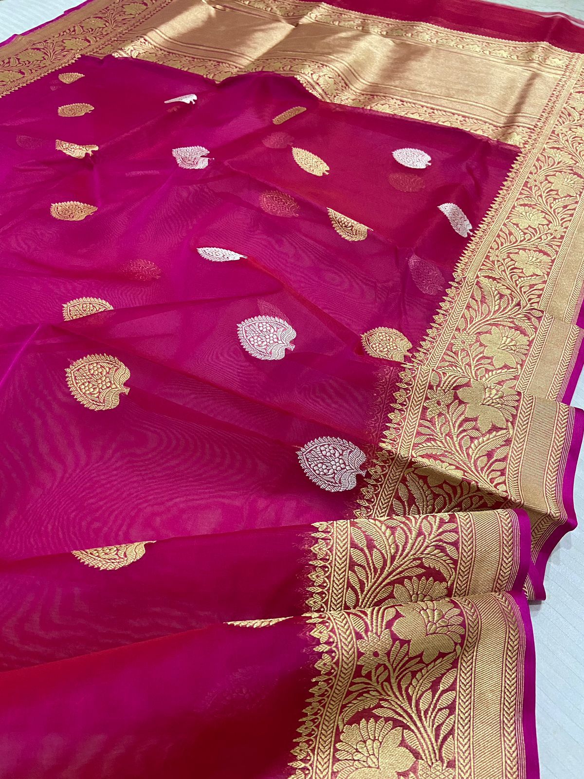 Fancy Handloom Banarasi Kora Silk Saree at Rs.6990/Piece in varanasi offer  by Banaras Heritage Weaves