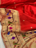 Muniya Paithani handloom brocket ethnic saree