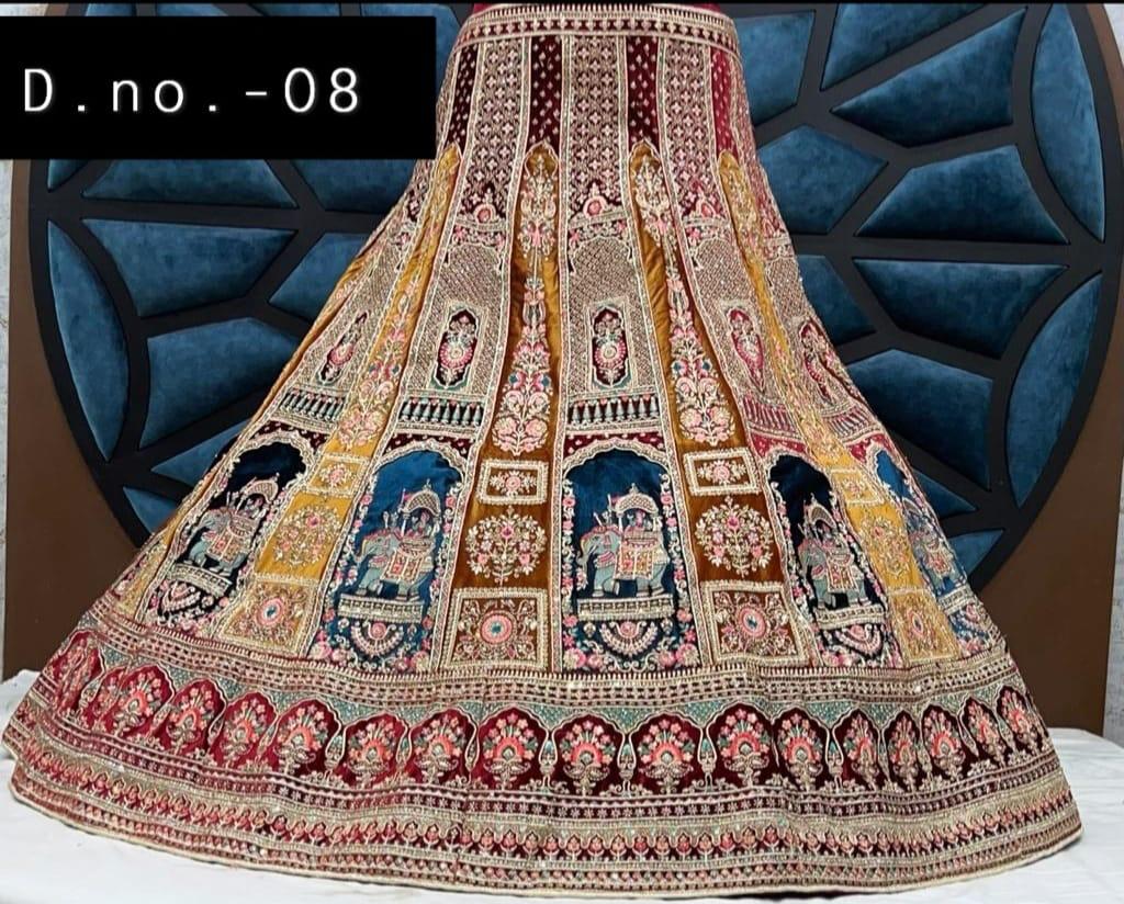 Ramleela inspired velvet lehanga choli - Saffronfashionindia