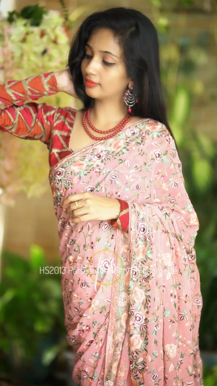 Karva parsi inspired gorgette saree - Saffronfashionindia