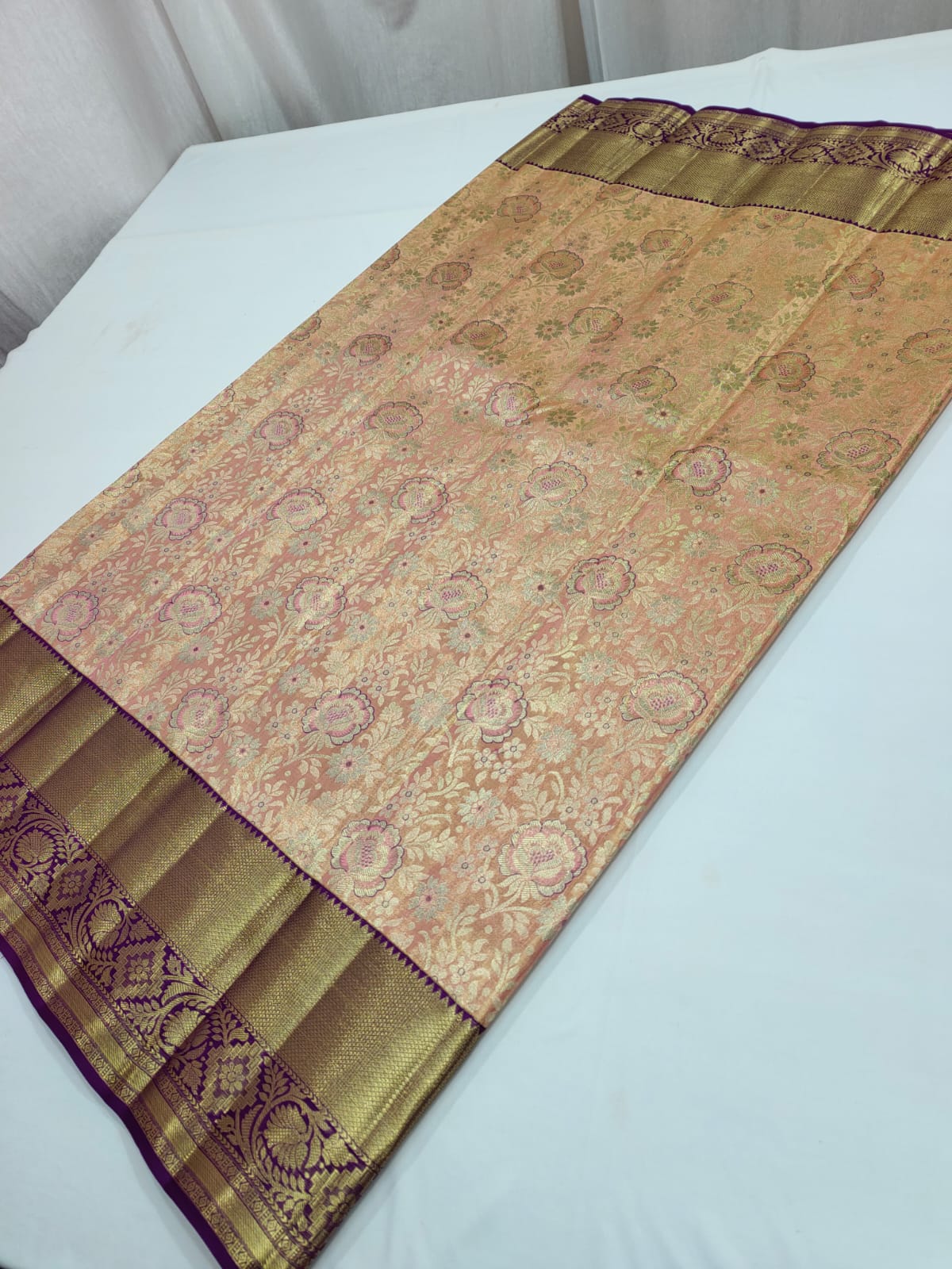 Women Kanjeevaram tissue silk saree - Saffronfashionindia