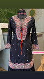 Black embroidery kurta set