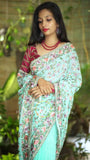Karva parsi inspired gorgette saree