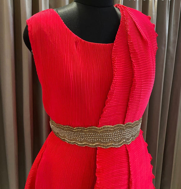 Red hot beauty indoweatern draping dress