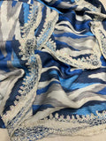Nishani striped satin printed sarees