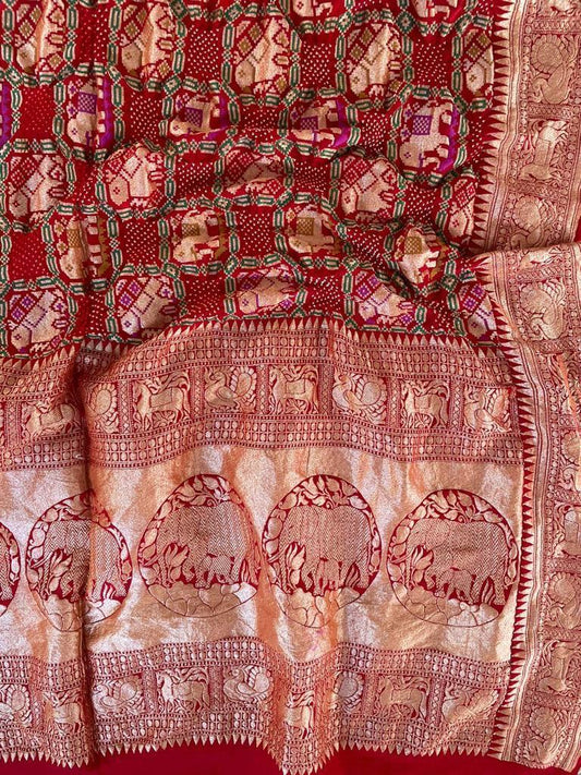 Elephant inspired traditional Indian dupatta - Saffronfashionindia