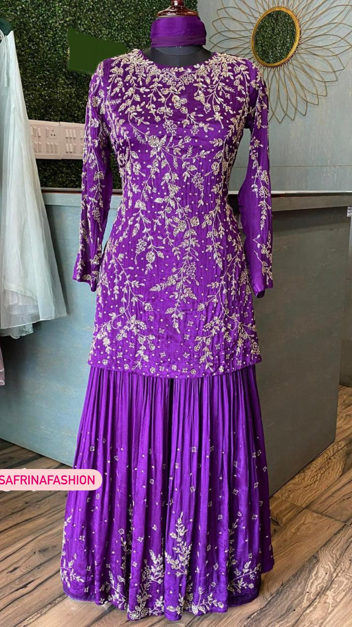 Mahisha purple kurta gharara dress - Saffronfashionindia