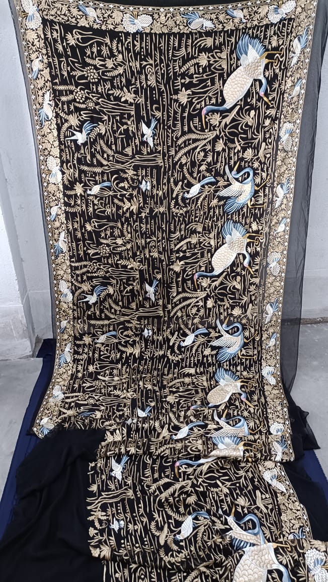 Qaseeda authentic Parsi gara saree traditional heritage saree - Saffronfashionindia