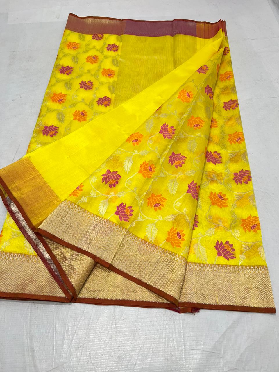 Henish Chanderi silk saree - Saffronfashionindia
