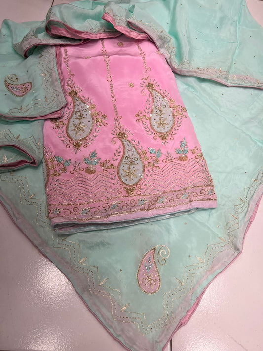 Ameena crepe salwar suit - Saffronfashionindia