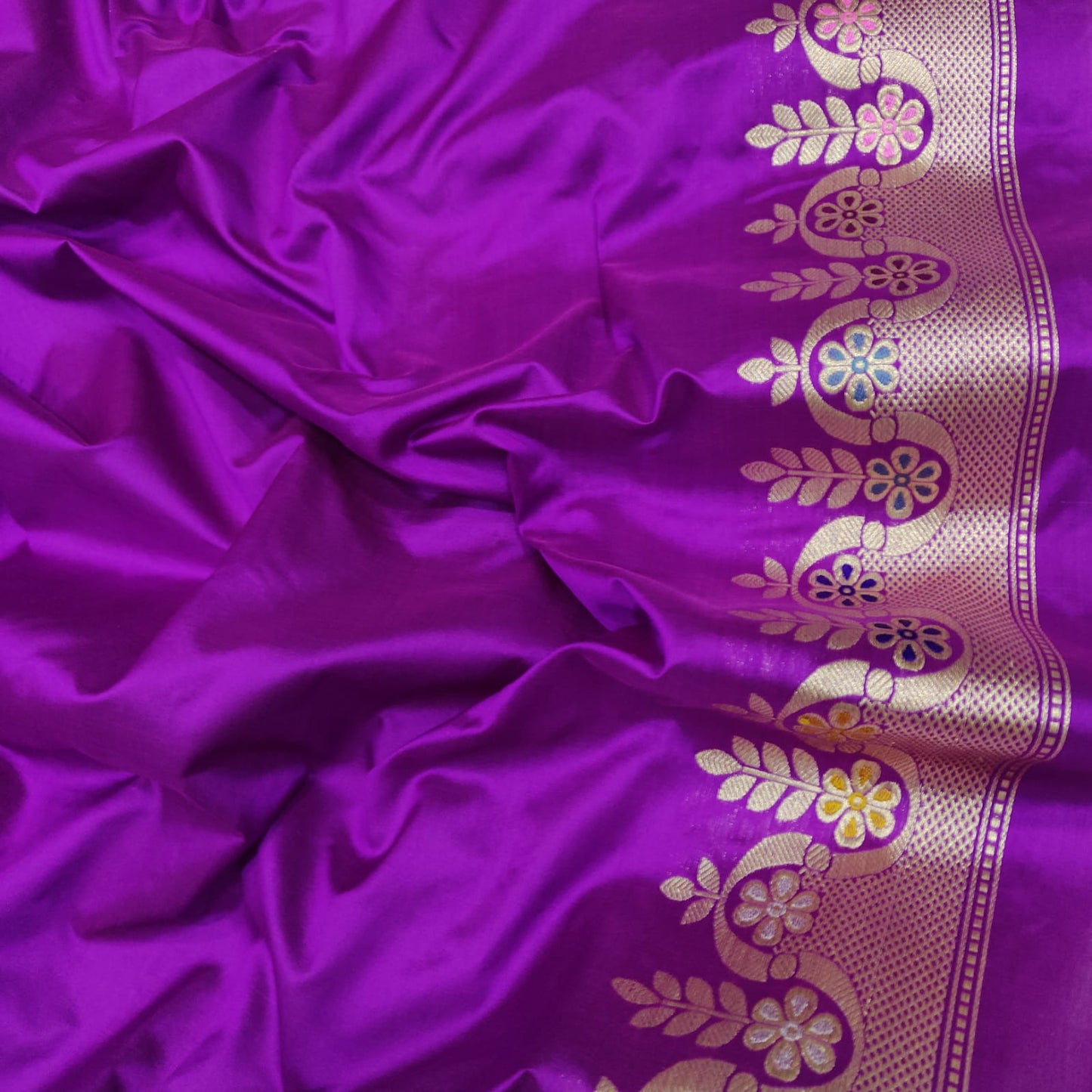 Aliva Firoza kora handwoven kadwa saree - Saffronfashionindia