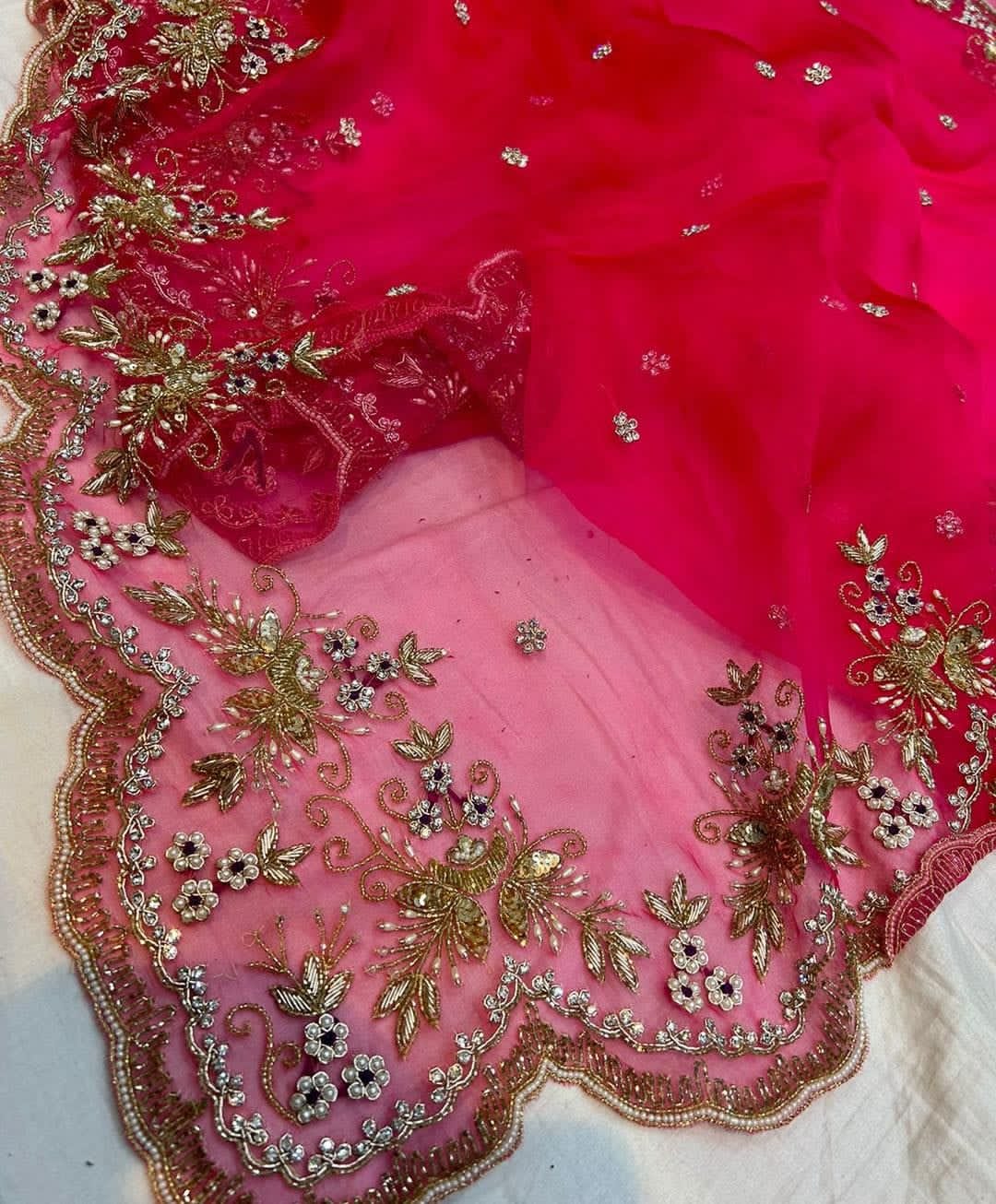 Emily organza Indian Pakistani saree - Saffronfashionindia