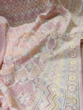 Multicolour Chikankari gorgette sari