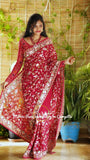 Leela red Parsi inspired saree