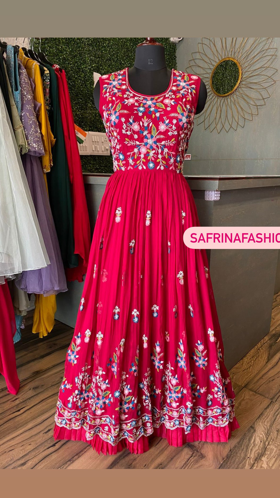 Romila gorgette dress - Saffronfashionindia