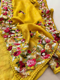 Tussar French knot inspired saree