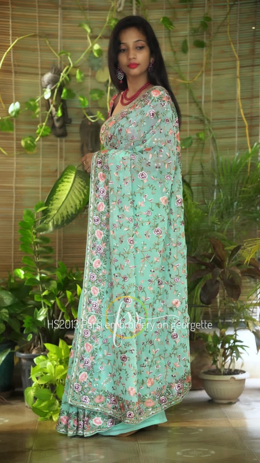 Karva parsi inspired gorgette saree - Saffronfashionindia