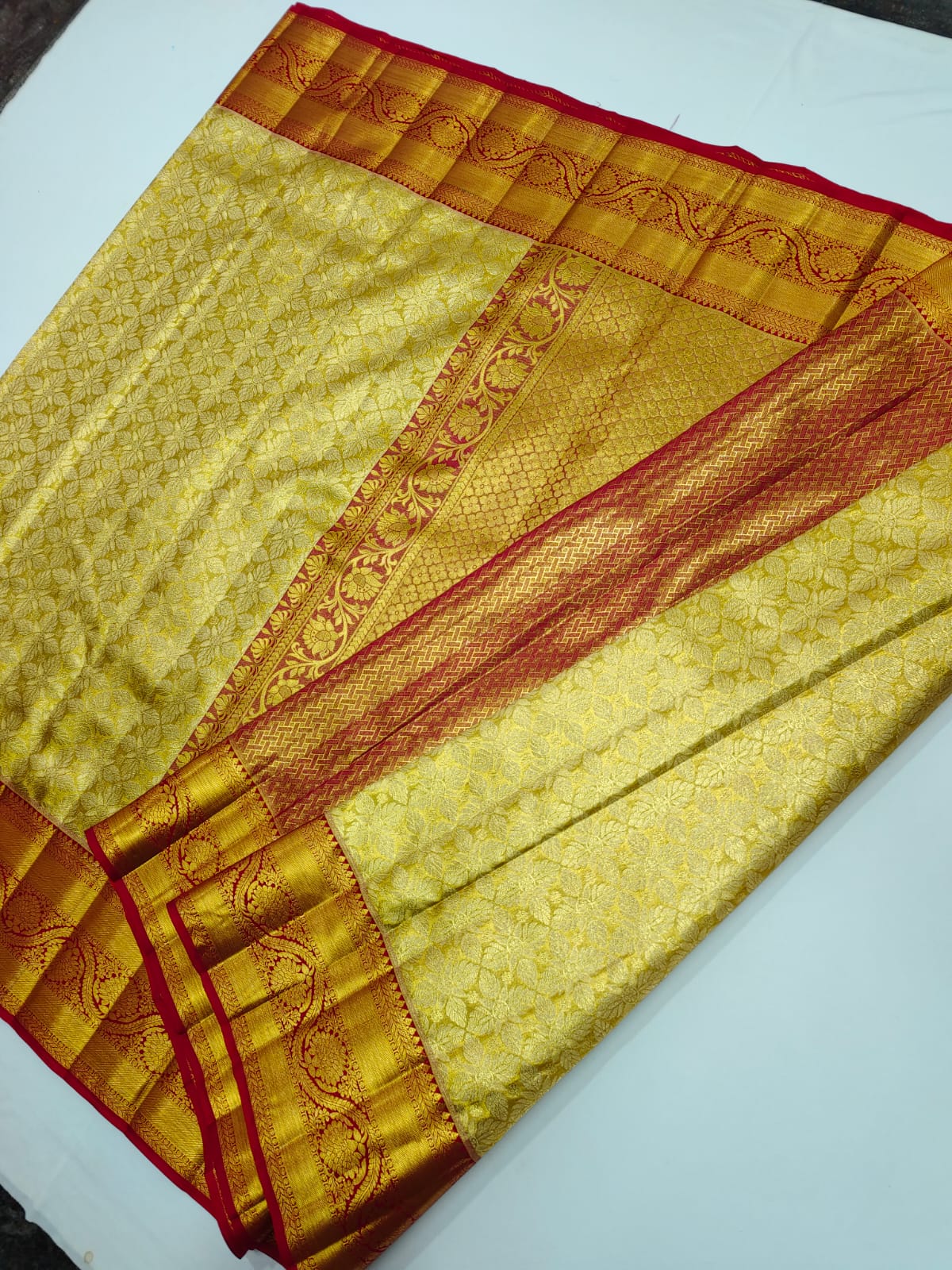 Tissue bridal Kanjeevaram saree - Saffronfashionindia