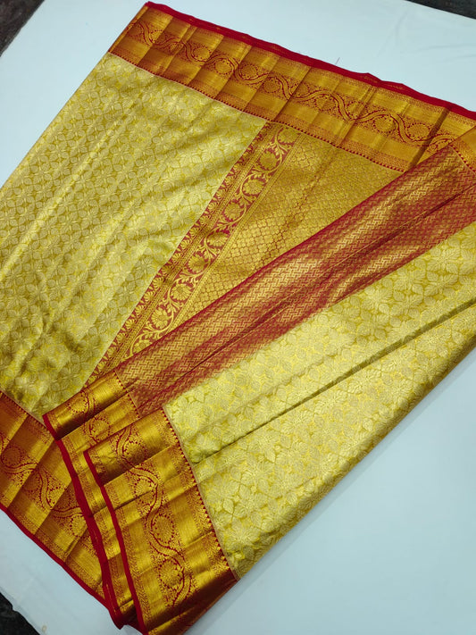 Tissue bridal Kanjeevaram saree - Saffronfashionindia
