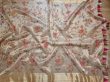 Embroidered tissue silk organza sari