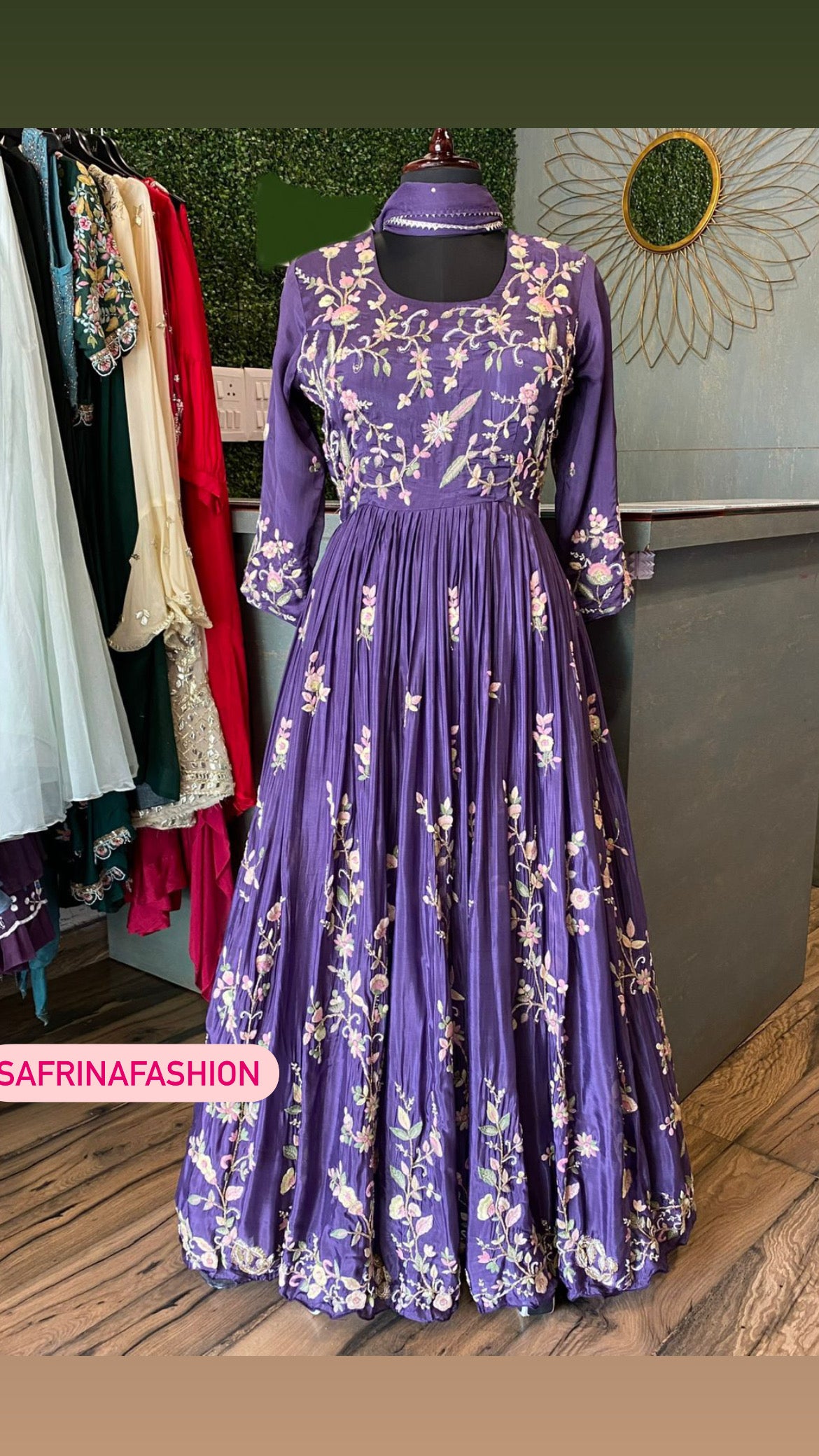 Sheema gown partywear gown - Saffronfashionindia