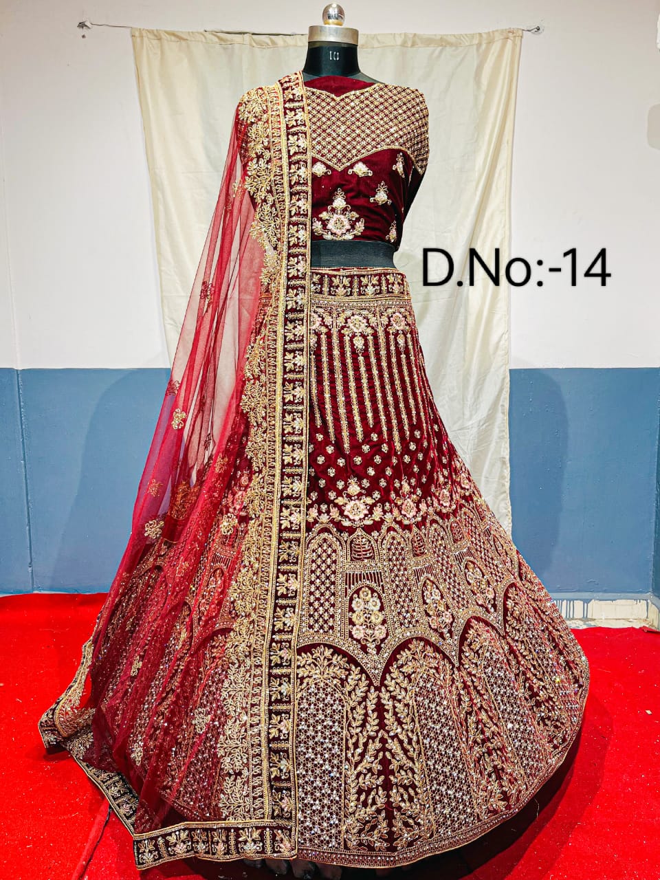 Omega velvet bridal lehanga wedding lehanga Pakistani lehanga - Saffronfashionindia