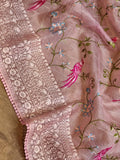 Organza silk Parsi embroidered sari