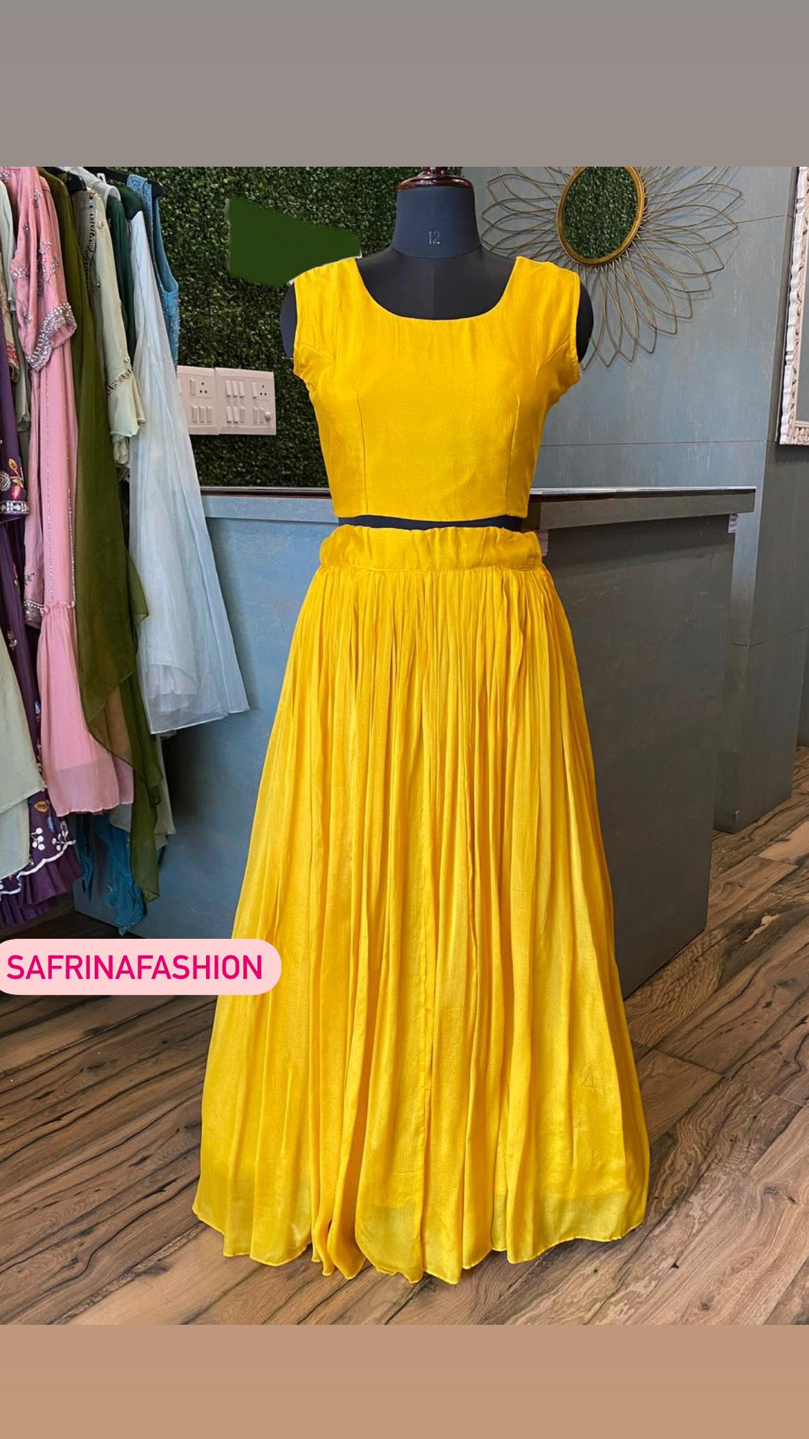 Yellow pearl indowestern dress - Saffronfashionindia