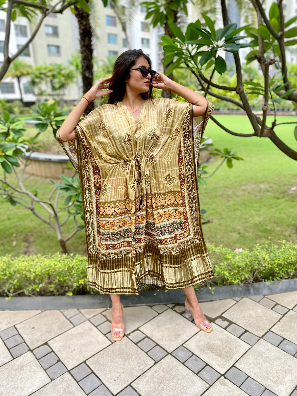 Beachong gajji silk kaftan - Saffronfashionindia