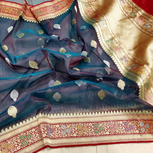 Rani kora handwoven kadwa saree